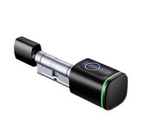 Catenaccio da infilare for serratura digitale intelligente con 2 modi di lunghezza regolabile del cilindro, password for impronte digitali, chiave APP, sblocco della scheda IC(S1-black,45 and 45)