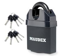 Catenaccio Maudex® MDL60 con 10 Chiavi Uniche - [Lucchetto Antiscasso] - [Lucchetto Arco] - Serratura Cancello Esterno per Capannoni, Garage, Container