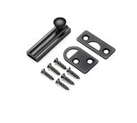 Catenaccio per porta, 1 chiavistello for porta scorrevole interamente in rame - Chiavistello in massiccio da 2-8 pollici | invisibile for della camera letto, porte del fienile, armadi(Black,2in)