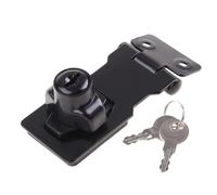 Catenaccio per porta, 2 pezzi di serrature a chiave con pomello girevole, chiavi e viti for armadietti, multicolore, 2,5-4 pollici(3inch Black)