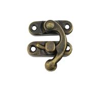 Catenaccio per porta 4 set di lucchetti in ferro bronzo/oro/argento con gancio for porta for mini portagioie in legno vite for mobili(Bronze Right hook,23x27mm 4pcs)