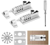 Catenaccio per Porta Con Serratura a Combinazione 2 Pezzi - 4 Cifre, 120 mm per Capannone/Giardino/Caserma (Argento)