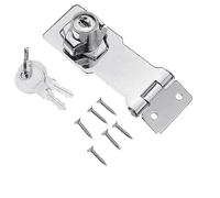 Catenaccio per porta, Graffetta con serratura a chiave, 2 pezzi, misure diverse, for armadi, capannoni, garage(2.5-Inch)