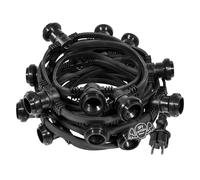 Catenaria Catena Luminosa Esterno IP65 10m Nera Prolungabile - 20 Portalampada E27 Cavo Nero - Luci da Esterno Giardino per Terrazza Matrimonio Bar