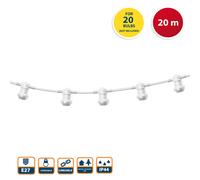 Catenaria ip44 prolungabile 20m 20 attacchi e27 party light bianco