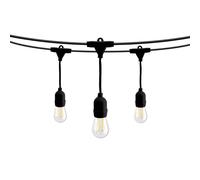 Catenaria IP65 da 10m con 10 Portalampada E27 Nero