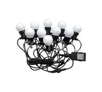 V-TAC Catenaria 5m con 10 Lampadine mini Globo LED 5W Colore Bianco con Schuko e Trasformatore 3000K IP44