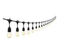 Catenaria Luci da Esterno E27 Collegabile per Giardino, Terrazzo Pergola 20mt Catena Luminosa Professionale IP54 con Portalampade Distanziati 1 Metro, Spina Schuko, Senza Lampadine (2000, Centimetri)