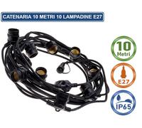 Catenaria Luminosa Filo cordone portalampada E27 10MT Vintage Impermeabile
