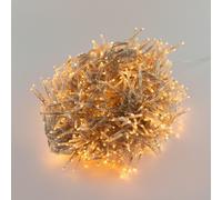 Catenaria Natalizia LED 18.3m 8 GIOCHI DI LUCE Cavo TRASPARENTE IP44 Colore Bianco Caldo 2200 - 2300 °K