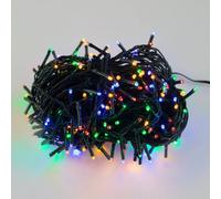 Catenaria Natalizia LED 8 GIOCHI DI LUCE 18m Cavo VERDE IP44 MULTICOLOR Colore Multicolor