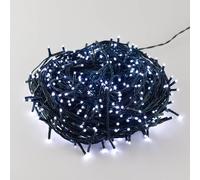 Catenaria Natalizia LED 8 GIOCHI DI LUCE 38m C.VERDE IP44 Colore Bianco Freddo 7500 - 8500 °K