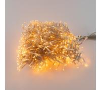 Catenaria Natalizia LED 9m 8 GIOCHI DI LUCE Cavo TRASPARENTE IP44 Colore Bianco Caldo 2200 - 2300 °K