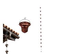 Catene antipioggia per esterni, 3,8 m, accessori metallici moderni | Catene antipioggia a 12 coppe per giardini, cortili, fattorie, patio, terrazze, ponti, balconi,