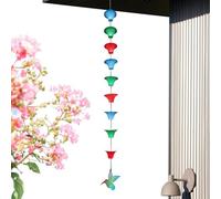 Catene Antipioggia per grondaie | Adattatore Resistente alla ruggine in Ferro da 1,2 Metri - con 8 Coppe Design per Catene grondaia - per Giardino terrazza Pergola Tetto Tettuccio