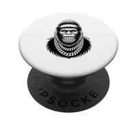 Catene Berretto Stile Street Arte Gorilla Dorso Argenteo PopSockets PopGrip Adesivo