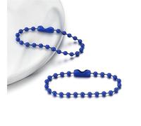 Catene Catena a sfere 500 pezzi Portachiavi con perline colorate Etichetta for bambole for mano Connettore Accessori for gioielli fai da te sfusi(Royal Blue,Length 10cm)