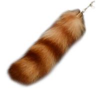 Catene chiave per donne, coda di pelliccia in finto 9,8 '' coda volpe, portachiavi di coda animale fluffy therian coda a sospensione a ciondolo lungo porta portachia per lo zaino giallo