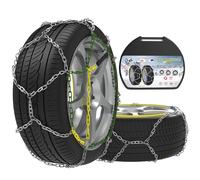Catene da Neve, 2 Pezzi Catene da Neve Antiscivolo per Auto in Acciaio Legato da 12 mm, Catene da Neve Durevoli per Auto con Tenditore Automatico (Misura 90)