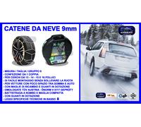 CATENE DA NEVE 9 mm 195/45-16 R16 OMOLOGATE Ö-Norm 5117, TÜV RV-80 + valigetta