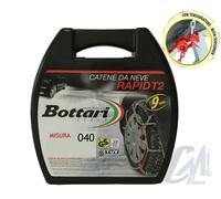 Bottari 18814 "Rapid T2", Catene neve auto 9 mm, Misura 040, Omologate TUV e GS Onorm