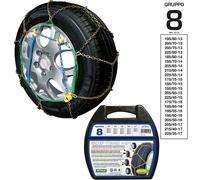 Catene da Neve a Rombo in Acciaio 9mm Grip Tech Misura 215/40-17 Gruppo 8 Cora