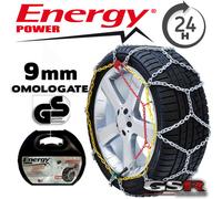 CATENE DA NEVE Auto 9 mm OMOLOGATE per gomme 195/80 R15 Energy Power Gruppo 100