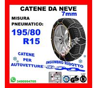 CATENE DA NEVE AUTO OMOLOGATE 7MM INGOMBRO RIDOTTO MISURA 195/80 R15 - LFSL7-100