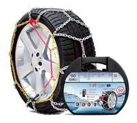 Catene Da Neve In Metallo 9 mm Omologate TUV e GS Onorm Montaggio Rapido Per Auto Macchina Furgone SUV Con Tensionatore Autobloccante (Misura 90)