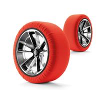 Catene da neve in tessuto Easygo XS, set da 2 catene da neve tessili omologate secondo la norma UE 16662-1, catene da neve auto, calze da neve auto inverno 2 pezzi rosso
