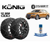 CATENE DA NEVE KONIG 12MM PER AUDI Q3 DA 2011 215/60R17 GR 230 XG12PRO + OMAGGIO