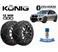 CATENE DA NEVE KONIG 12MM PER BMW X3M DA 2019- 255/45R20 GR 255 XG12PRO