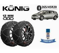 CATENE DA NEVE KONIG 12MM X12PRO GR 265 265/45R20 PER MERCEDES CL R (W166) 05-17