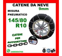 CATENE DA NEVE PER AUTO OMOLOGATE 9 MM MISURA PNEUMATICO 145/80 R10