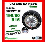 CATENE DA NEVE PER AUTO OMOLOGATE 9 MM MISURA PNEUMATICO 195/80 R15 - LFSL100 CR