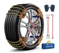 Catene da neve per auto, SUV, pickup, camion, catene da neve universali, trazione da neve per pneumatici, adatte per pneumatici di larghezza 195 205 215 220 225 235 240 245 255 265 - Set di 8
