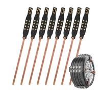 Catene Da Neve Per Autocarri,8 Pezzi Antiscivolo Con Serraggio E Trazione,Catene Di Sicurezza Per Le Ruote | Compatibili Con Pneumatici Da 16.5-24.5 Cm Per Suv Camion Berlina Pickup Minivan Inverno