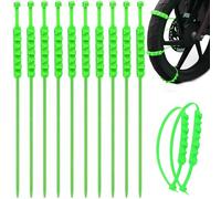 Catene da Neve per E-Bike 10 Pezzi Catene da Pneumatici Antiscivolo Ruota Universale per Neve Nylon Denti Multistrato Rompighiaccio Pneumatico Invernale, Verde