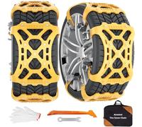 Catene Da Neve Universali Per Auto, 6 Pezzi Antiscivolo Per Pneumatici Da 165-265 mm, Adatte A SUV E Auto, Facili Da Montare Per Neve, Ghiaccio E Fango Invernale (Giallo)