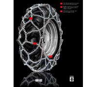 Catene da neve Weissenfels Alaska 222 149 R24 8,5 mm V5119 Trattore Ruspa