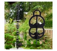 Catene da pioggia a forma di cono in metallo, Catene antipioggia esclusive di alta qualità for giardino/cortile/porta d'ingresso, catena raccogli pioggia in metallo resistente, catena nera sospesa for