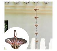 Catene da pioggia a forma di cono in metallo, Catene for grondaie decorative regolabili in metallo Morning Glory for la sostituzione di pluviali, grondaie durevoli giapponesi, 1 m