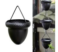 Catene da pioggia a forma di cono in metallo, Catene for la pioggia decorative da giardino, sistema di raccolta dell'acqua piovana strutturato for pioggia intensa, lunghezza regolabile, deviatore for