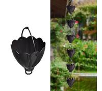 Catene da pioggia a forma di cono in metallo, Deviatore di acqua in metallo for drenaggio grondaie/grondaia, catena regolabile for raccolta pioggia a forma di fiore, catena for pluviali decorativi da