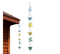 Catene da pioggia - Catena ornamentale per grondaia, decorazione per patio con colibrì e coppa, flusso d'acqua regolare, ideale per gli appassionati di decorazione della casa all'aperto