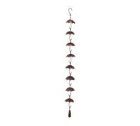 Catene da pioggia per grondaie, catena antipioggia in metallo da 99 cm, con 8 tazze per ombrello, cattura pioggia decorativo, per giardini, terrazze, terrazze e vari spazi esterni