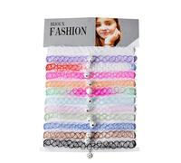 Catene di Choker,12 Pezzi Girocollo Collane Set Collana Girocollo,Collane Elastiche Girocollo Tatoo,Collana Girocollo Donna, Stretch Elastico Moda Catena per Ragazze, Bambina, Donna