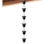 Catene di pioggia - Catcher di pioggia | Catena di grondaia di ferro | Hummingbird Petal Iron Flower | Arredamento da giardino placcato resistente alla ruggine regolabile, la catena della doccia da gi