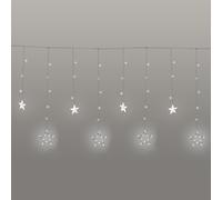 Catene di stelle a tenda Natalizia con 140 luci a led 3x0.8 metri Bianco Freddo