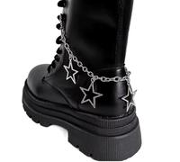 Catene di Stivale Stelle Cave Il Fascino della Shoelace Change Elegante Catena di Metallo Y2K con Chiusura Accessori Fai -da -Te per Donne Ragazze Natale, Catene di Scarpe Argento
